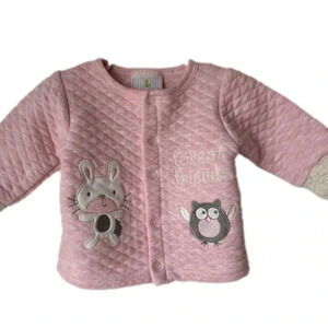 NEWBORN Duck Duck Goose Pink Quilted Sweater